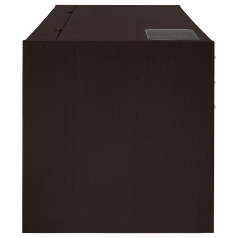 Halston - 3 Drawer Office Computer Desk With Keyboard Tray - Cappuccino
