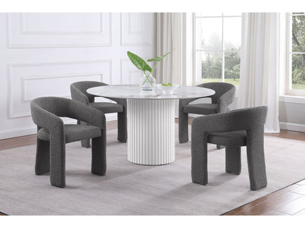 Quincy - Round Dining Table - White Marble