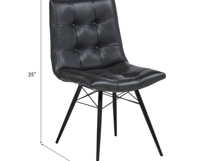 Tufted Back Dining Chairs (Set of 4) - Black