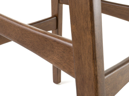 Mid Century Modern Bar Stool Set With Upholstered Seating