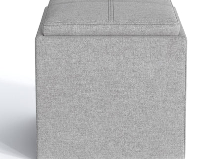 Rockwood - Upholstered Cube Storage Ottoman With Tray