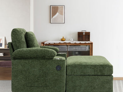 Fabric Sofa Bed With Cupholders And USB Charging Ports Chair For Living Room