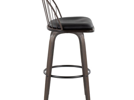 Riley - Industrial / Urban Fixed Height Barstool With Swivel With Removable Cushion (Set of 2)