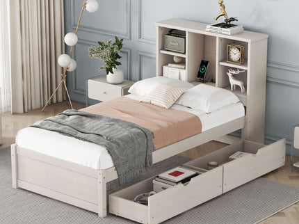 Bed Frame With Built In USB Port And 2 Drawers