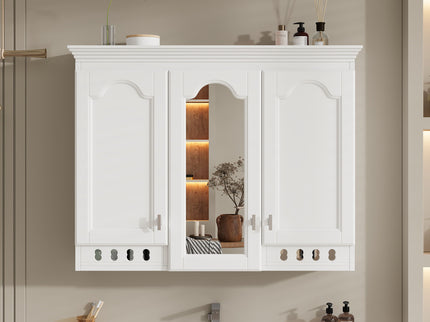 Wall Mount Mirror Cabinet With Adjustable Shelves, Soft Closing Hinges