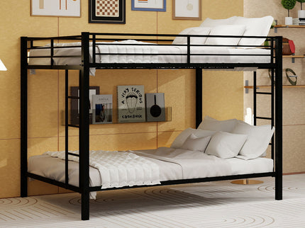 Bunk Bed For Kids, Convertible Frame With Ladders & Guardrail