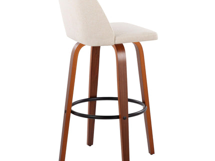 Toriano - Mid Century Modern Fixed Height Barstool Swivel And Round Footrest (Set of 2)