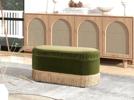 Serena - Contemporary Design Oval Storage Bench Ottoman