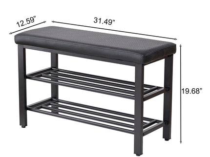 Shoe Bench With Cushion, Storage Seat For Entryway