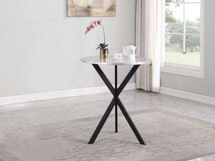 Fitz - Round Bistro Bar Table With X Base - Silver