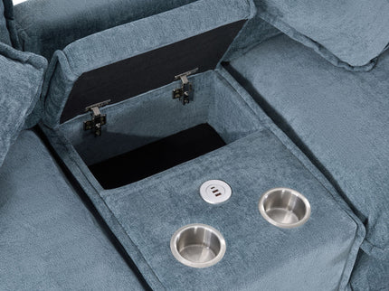 Modern Sectional Sofa With Removable Ottomans, USB Ports