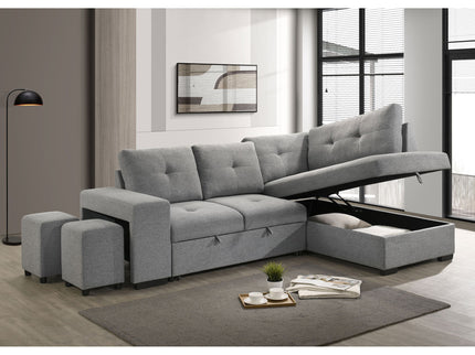 Atkinson - Sleeper Sectional Sofa With Lift Top Chaise - Gray