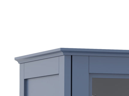Minimalist Buffet Cabinet With Double Glass Doors And Drawer