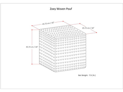 Zoey - Handcrafted Woven Cube Pouf