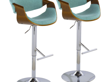 Curvo - Mid Century Modern Adjustable Barstool With Swivel With Straight T Footrest