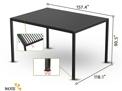 Louver Pergola Aluminium Frame & Louvers