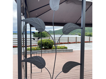 Patio Gazebo Tent With Ventilated Double Roof And Mosquito Net For Backyard Or Garden
