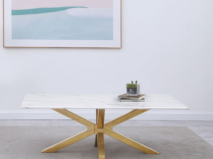 Maciel - Coffee Table With Accents - White Marble