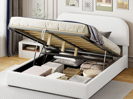 Upholstered Platform Bed With Hydraulic Storage System