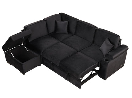 Sleeper Sofa Bed, 2 In 1 Pull Out Sofa Bed L Shape Couch With Storage Ottoman For Living Room, Bedroom Couch And Small Apartment