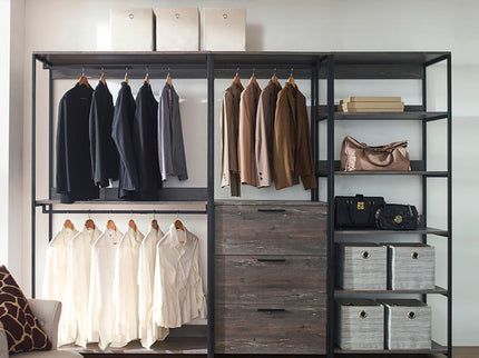 Monica - Walk-In Closet System With Spacious Storage - Gray