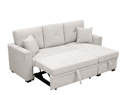 Upholstered Sectional With Pull Out Bed And Chaise Storage