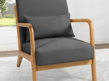 Leisure Chair With Solid Wood Armrest And Feet, Mid-Century Modern Accent Sofa, 1 Seat