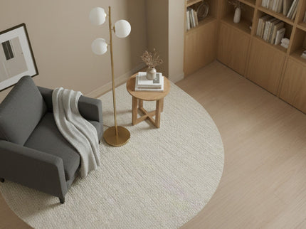 Brilliance - Modern Floor Lamp, Opal Shades And Round Base - Clear / Gold