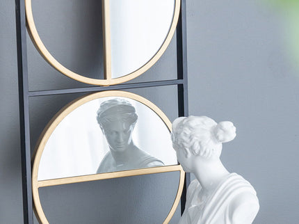 Eclectic Styling Metal Beaded Wall Mirror With Contemporary Design For Bedroom, Liveroom & Entryway