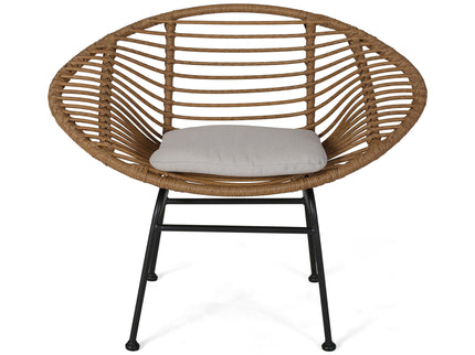 Cordella - Outdoor Woven Wicker Chairs With Cushions, (Set of 2)