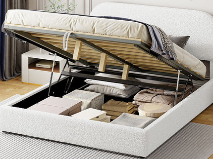 Upholstered Platform Bed With Hydraulic Storage System
