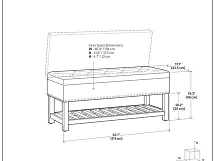 Lomond - Upholstered Storage Ottoman Bench
