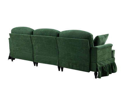 Cloud Sofa With Removable Ruffled Skirt With Ottoman And Flared Arms