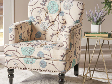 Vitality - Club Chair With Button Tufted Diamond Stitching And Turned Legs