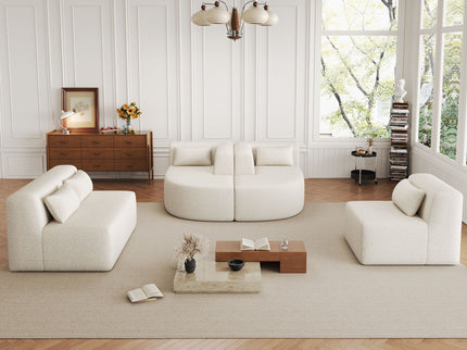 Upholstered Sofa Free Combined Sofa Couch With 2 Chaise Lounge And Five Back Pillows For Living Room