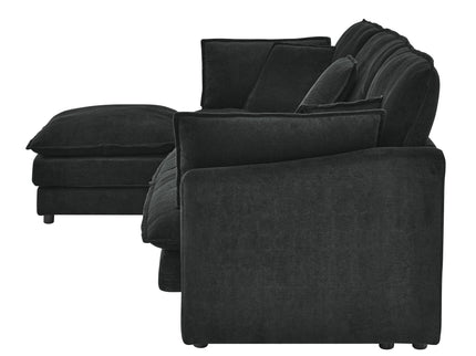 L-Shaped Sectional Sofa With Ottoman, Convertible 4 Seater Couch