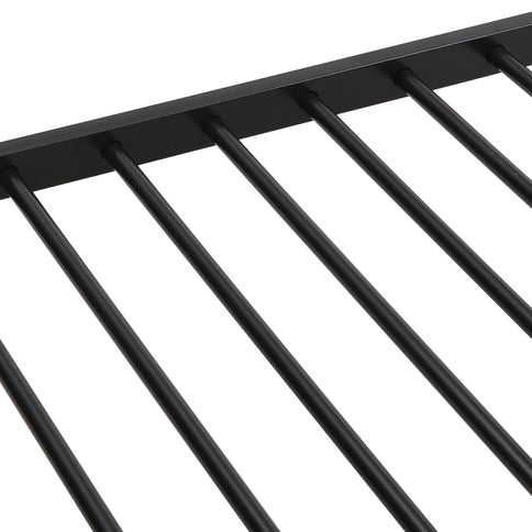 Full Over Full Modern Metal Bunk Bed With Trundle - Black