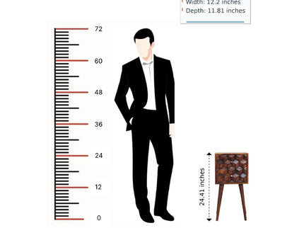 Mini Cube Carved 2 Drawer Nightstand