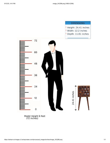 Mini Cube Carved 2 Drawer Nightstand