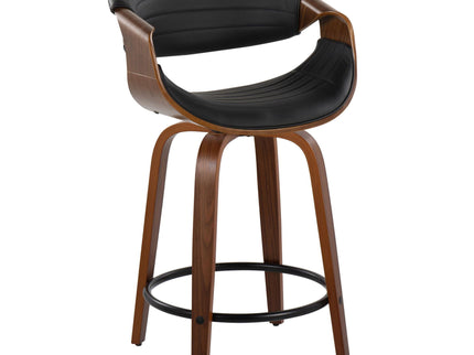 Symphony - Mid Century Modern Fixed Height Counter Stool With Swivel With Round Footrest (Set of 2)