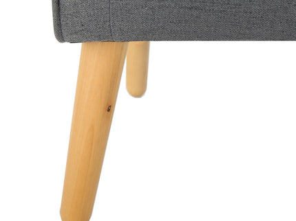 Modern Arm Chair With Tufted Back And Wooden Legs