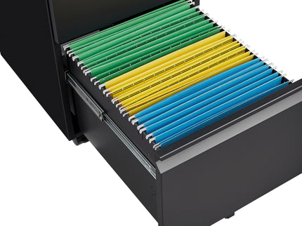 2 Drawer File Cabinet With Lock, Metal Under Desk Rolling Filing Cabinet Fits Letter / Legal / A4 Size For Home Office, Mobile Filing Cabinet