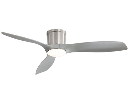 Flush Mount Ceiling Fan With Dimmable LED Light, 3 Blades, Reversible DC Motor Blades For Living Room
