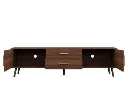 70" TV Stand With Storage Drawers And Cabinets For TVs Up To 80" - Walnut