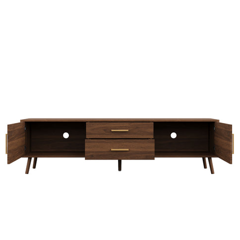 70" TV Stand With Storage Drawers And Cabinets For TVs Up To 80" - Walnut