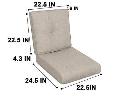 High Back Patio Chair Cushions For Garden (Set of 2)