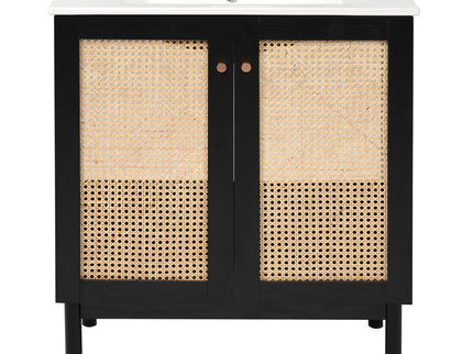 Bathroom Vanity With Soft Closing Mechanism - Black