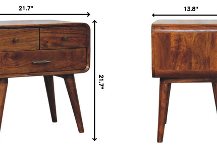 Avora - 3 Drawer Nightstand - Brown