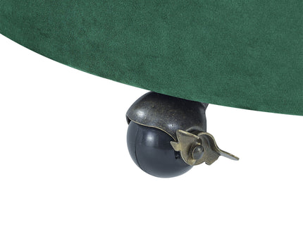 Modern Upholstered Swivel Chair With Button Tufted Design And Movable Wheels