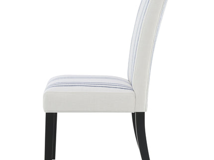Draper - Upholstered Dining Chair (Set of 2) With Vertical Stripes - Beige